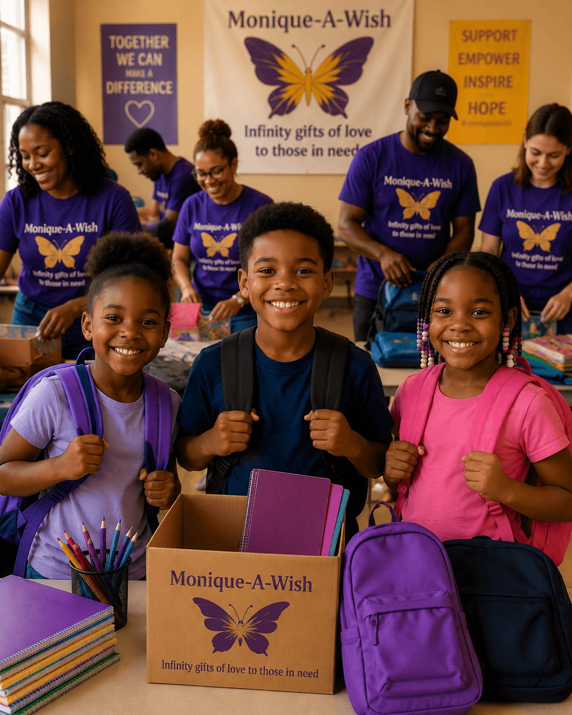 Back-to-School Support — Monique-A-Wish family support program in Emporia, Kansas